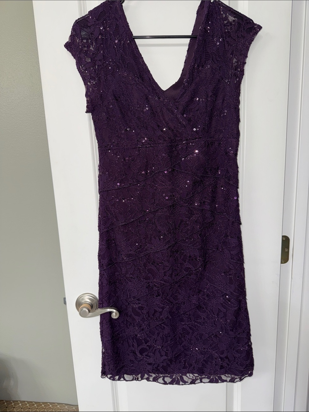 Scarlett Nite Purple Lace Sequin Midi Dress